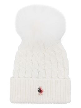 Moncler Grenoble: Белая шапка 