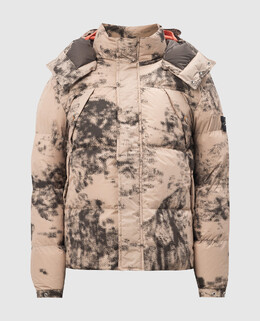 Stone Island: Бежевый пуховик 