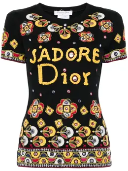 Christian Dior Pre-Owned: Футболка с вышивкой 