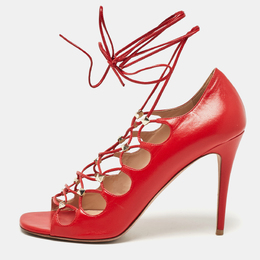 Valentino: Красные сандалии  Rockstud
