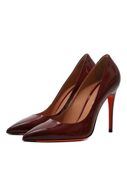 Santoni: Бордовые туфли 