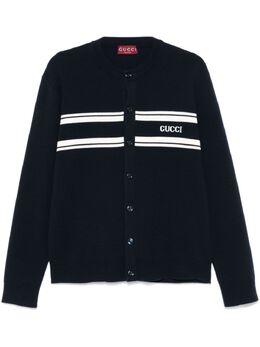 Gucci: Синий кардиган 