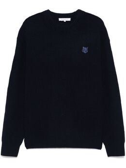 Maison Kitsuné: Синий свитер 