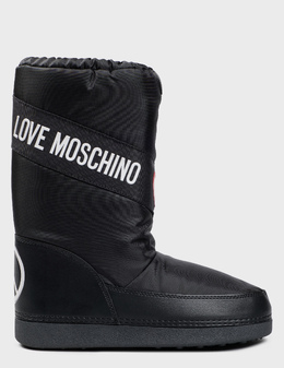 LOVE MOSCHINO: Чёрные угги 