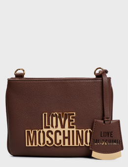 LOVE MOSCHINO: Коричневая сумка 
