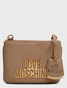 LOVE MOSCHINO: Бежевая сумка 