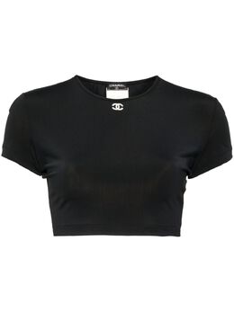 CHANEL Pre-Owned: Чёрная футболка 