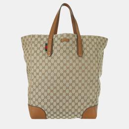 Gucci: Коричневая сумка-шоппер  GG Supreme