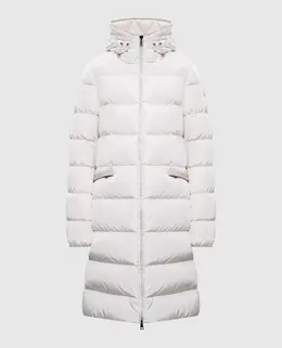 Moncler: Белый пуховик 