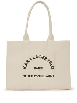 Karl Lagerfeld: Бежевая сумка-шоппер  Rue St Guillaume