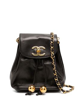 CHANEL Pre-Owned: Чёрная сумка через плечо 