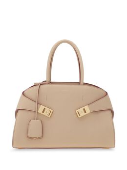 Ferragamo: Бежевая сумка-шоппер 