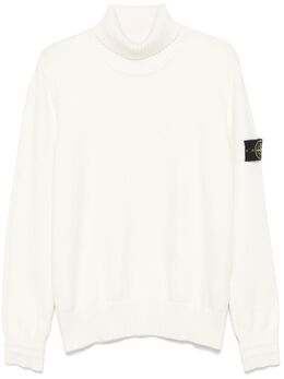 Stone Island: Белый свитер  Compass