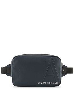 Armani Exchange: Голубая поясная сумка 