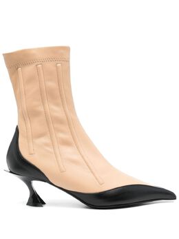 Mugler: Бежевые ботинки 