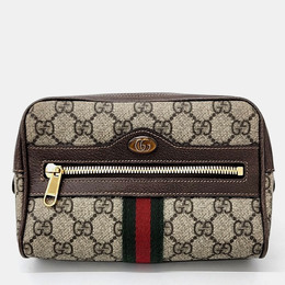 Gucci: Бежевая поясная сумка  Ophidia GG