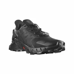 Salomon: Чёрные кроссовки 