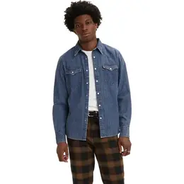 Levi's: Синяя рубашка  Barstow Western