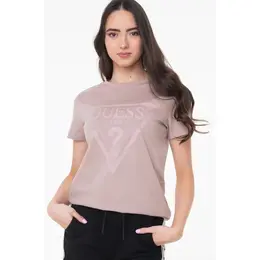 GUESS: Бежевая футболка 