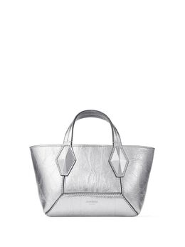 Jimmy Choo: Серебристая сумка-шоппер  Diamond