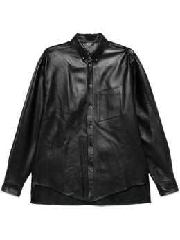 Mugler: Кожаная рубашка 