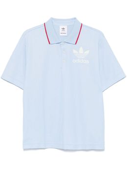 adidas: Голубое поло  Wales Bonner