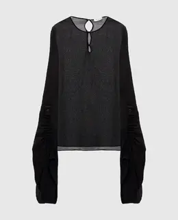 Saint Laurent: Чёрная блуза 