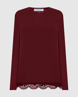 Valentino: Бордовый свитер 