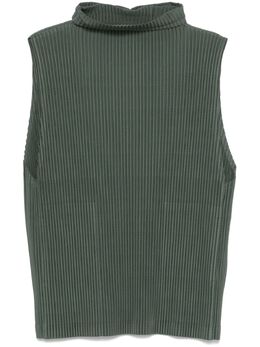 Homme Plissé Issey Miyake: Зелёный жилет 