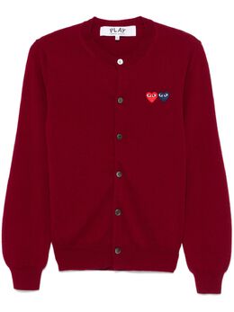 Comme Des Garçons Play: Бордовый кардиган  Heart