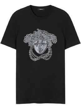 Versace: Футболка  Medusa со стразами
