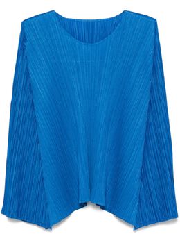 Pleats Please Issey Miyake: Голубой топ 