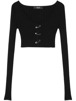 Versace: Чёрный кардиган  Safety Pin