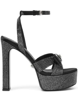 Versace: Чёрные сандалии  Gianni