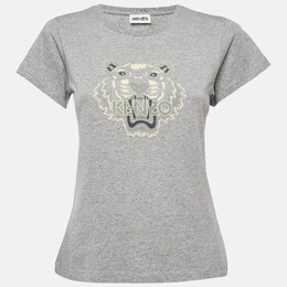 Kenzo: Джинсовая футболка  Tiger