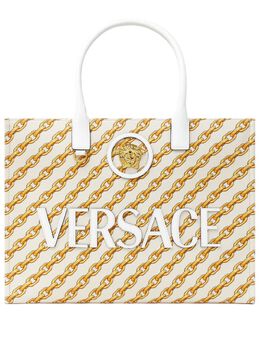 Versace: Сумка-шоппер  La Medusa в полоску
