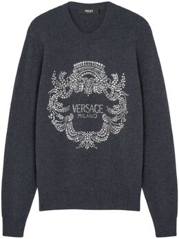 Versace: Свитер со стразами 