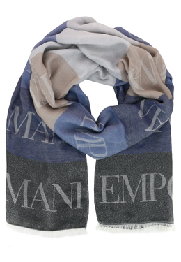 EMPORIO ARMANI: Синий шарф 