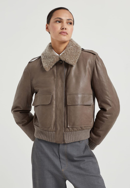 BRUNELLO CUCINELLI: Кожаная куртка 