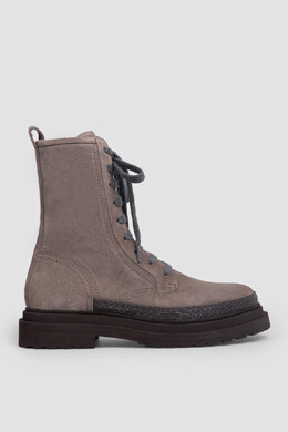 Brunello Cucinelli: Серые ботинки 