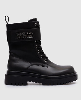 Versace Jeans Couture: Чёрные ботинки 