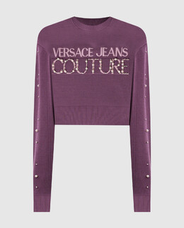Versace Jeans Couture: Фиолетовый свитер 
