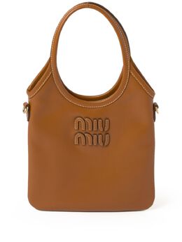 Miu Miu: Коричневая сумка-шоппер 
