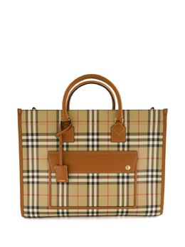 Burberry: Коричневая сумка-шоппер  Freya