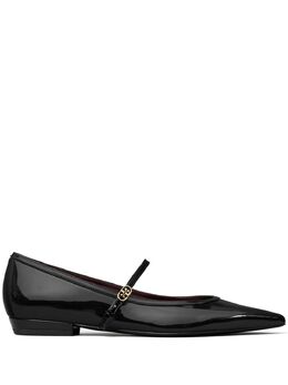 Tory Burch: Чёрные балетки  Double T