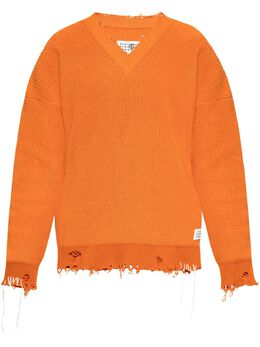 MM6 Maison Margiela: Оранжевый свитер 