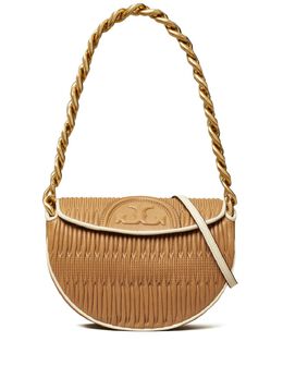 Tory Burch: Коричневая сумка  Fleming