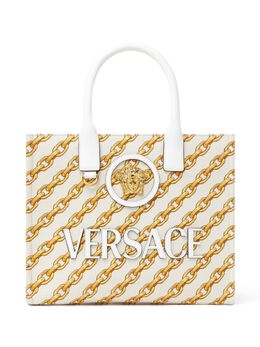 Versace: Сумка-шоппер  La Medusa в полоску