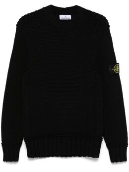 Stone Island: Чёрный свитер  Compass