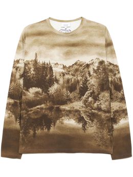 Maison Kitsuné: Футболка с принтом 